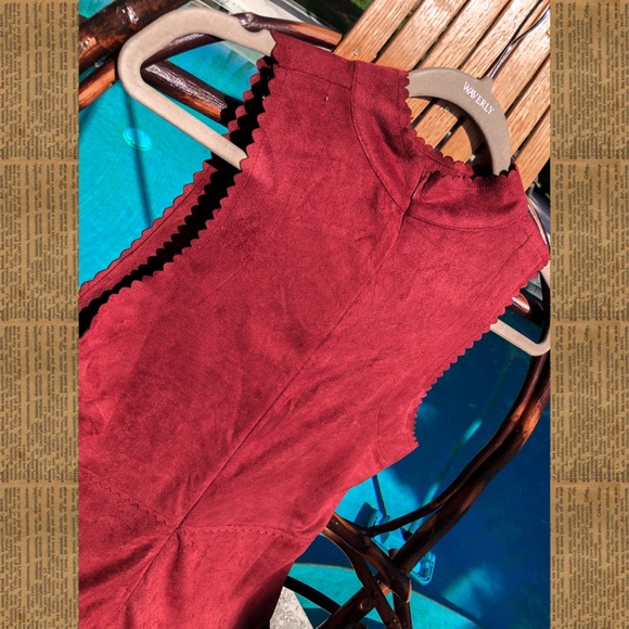 nwt! altar’d state red suede dress - Picture 6 of 8